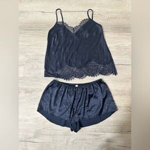 Victoria's Secret Midnight Blue Lace Pajama Set